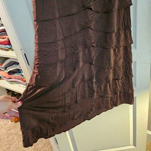 Unique brown midi skirt